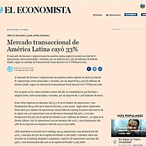 Mercado transaccional de Amrica Latina cay 33%